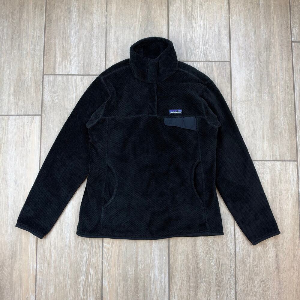 Patagonia Re-Tool Snap-T Pullover Womens Medium Black Polartec Fleece Jacket
